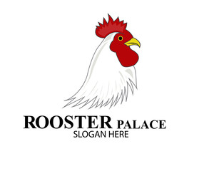 logo template design rooster vector chicken red vector