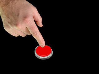 The index finger pushes the button from the inside. Finger touch to switch in space. A person turns...