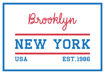 Brooklyn hand lettering with New York typography design
