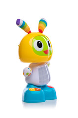 Toy robot isolated on a white background.