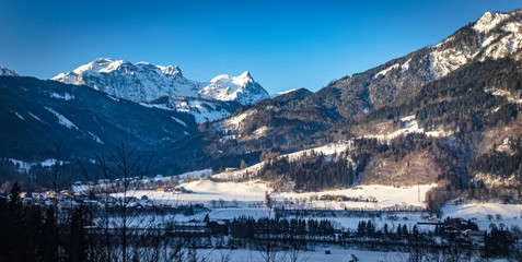 Beautiful alpine winter wonderland near Salzburg, Austria