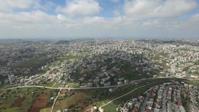 Aerial overlook of Hebron City and surroundings. West Bank. Israel. DJI-0140-12