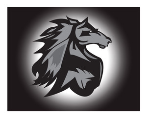 horse animal logo design abstract vector mustang black