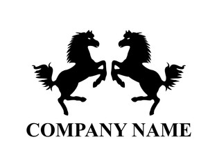 horse animal logo design abstract vector mustang