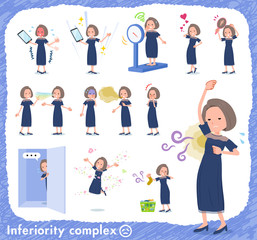 flat type Navy blue dress women_complex