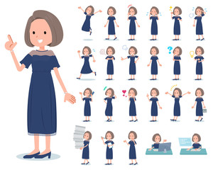 flat type Navy blue dress women_emotion