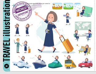 flat type Navy blue dress women_travel