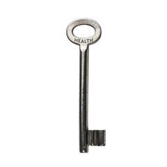 keyword health written on a key  isolated on a white background