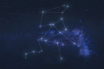 Hercules constellation stars in outer space. Hercules constellation lines. Elements of this image were furnished by NASA 