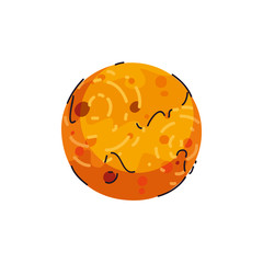 Isolated mercury planet line and fill style icon vector design