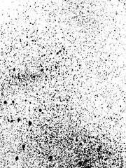 Vector drop ink splashes. Grunge texture on white background. Dirty grainy stamp. Black and white spray texture. Vector illustration