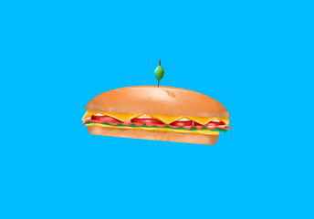 Hoagie or Sub on Blue
