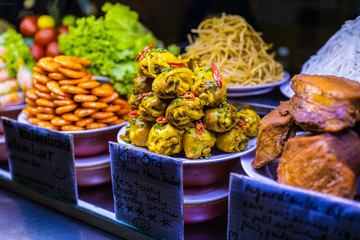January 14, 2020, Fresh, diverse food market in Hanoi Vietnam
