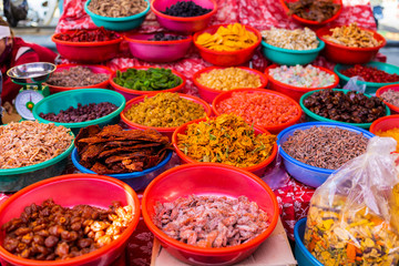 January 14, 2020, Fresh, diverse food market in Hanoi Vietnam