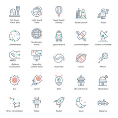  Pack Of Galaxy Flat Icons 