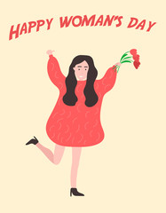 International Women's Day. Vector templates for card, poster, flyer and other users