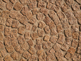 Old paving stones closeup, background, texture.