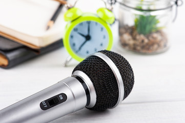 Microphone and alarm clock