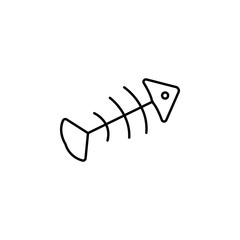 fish sword line illustration icon on white background