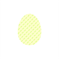 Easter egg  with twig decoration on white background. Vector illustration.