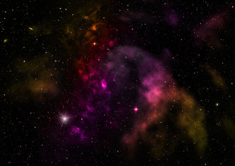 Small part of an infinite star field. 3D rendering