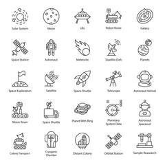  Pack Of Galaxy Line Icons 