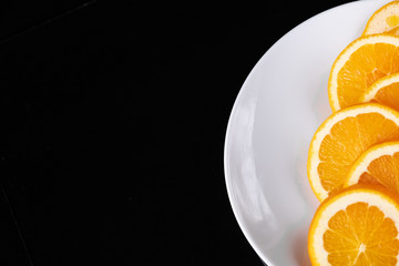 Ripe orange isolated on black background Clipping Path