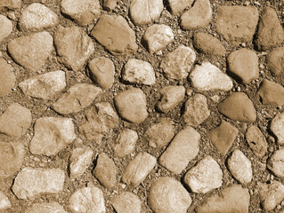 Old paving stones closeup, background, texture.