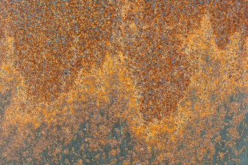 Rusty metal surface texture closeup photo. Abstract background. Corrosion of metal.