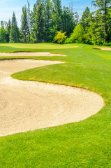 Obraz premium Golf course with gorgeous green.