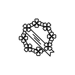 wreath line illustration icon on white background