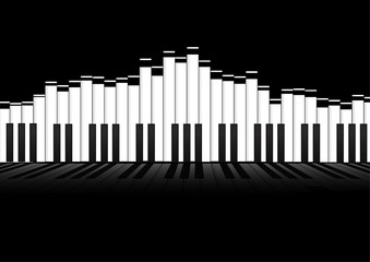 Vector : Piano keyboard equalizer concept on black background