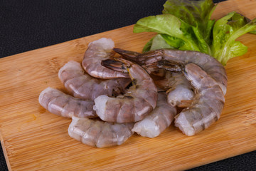 Raw king prawns ready for cooking