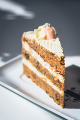 Carrot cake on a white background