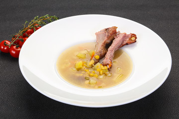 Peas soup with ribs