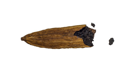 Bitter Melon Tie Guan Yin Aged Dark oolong Tea in Bitter Gourd. CHAINESE tea isolatet in white background