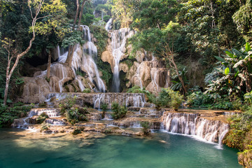 Kuang Si Waterfall in Luang Prabang, Laos - 323763724