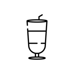 Isolated iced coffee glass line style icon vector design
