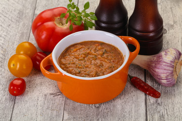 Famous Spanish gazpacho tomato soup