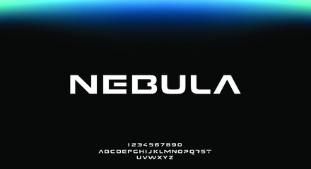 Nebula, an abstract sporty technology alphabet font. digital space typography vector illustration design	