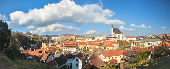 Panorama of Krumlov in the Czech Republic.