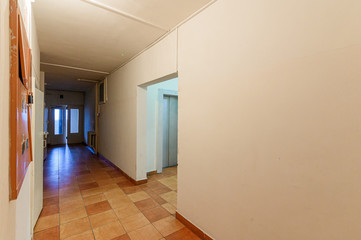 Russia, Moscow- October 17, 2019: interior room apartment public place, porch. doors, walls, corridors