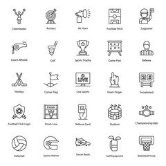  Outdoor Sports Line Icons Pack 