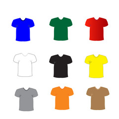 Vector illustration of  men t-shirt template, design isolated on white