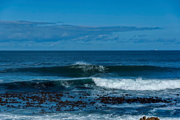 Sea shore on Atlantic ocean by Cape Town, South Africa