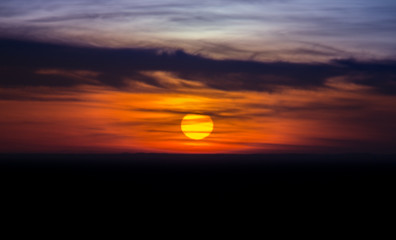 Beautiful sunset landscape with clouds