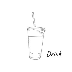 Hand drawn cup drink illustration vector eps 10