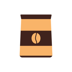 Isolated coffee beans bag flat style icon vector design