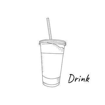 Hand drawn cup drink illustration vector eps 10