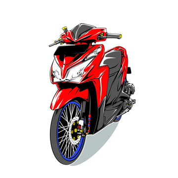 automatic transmission motorcycle vector illustration